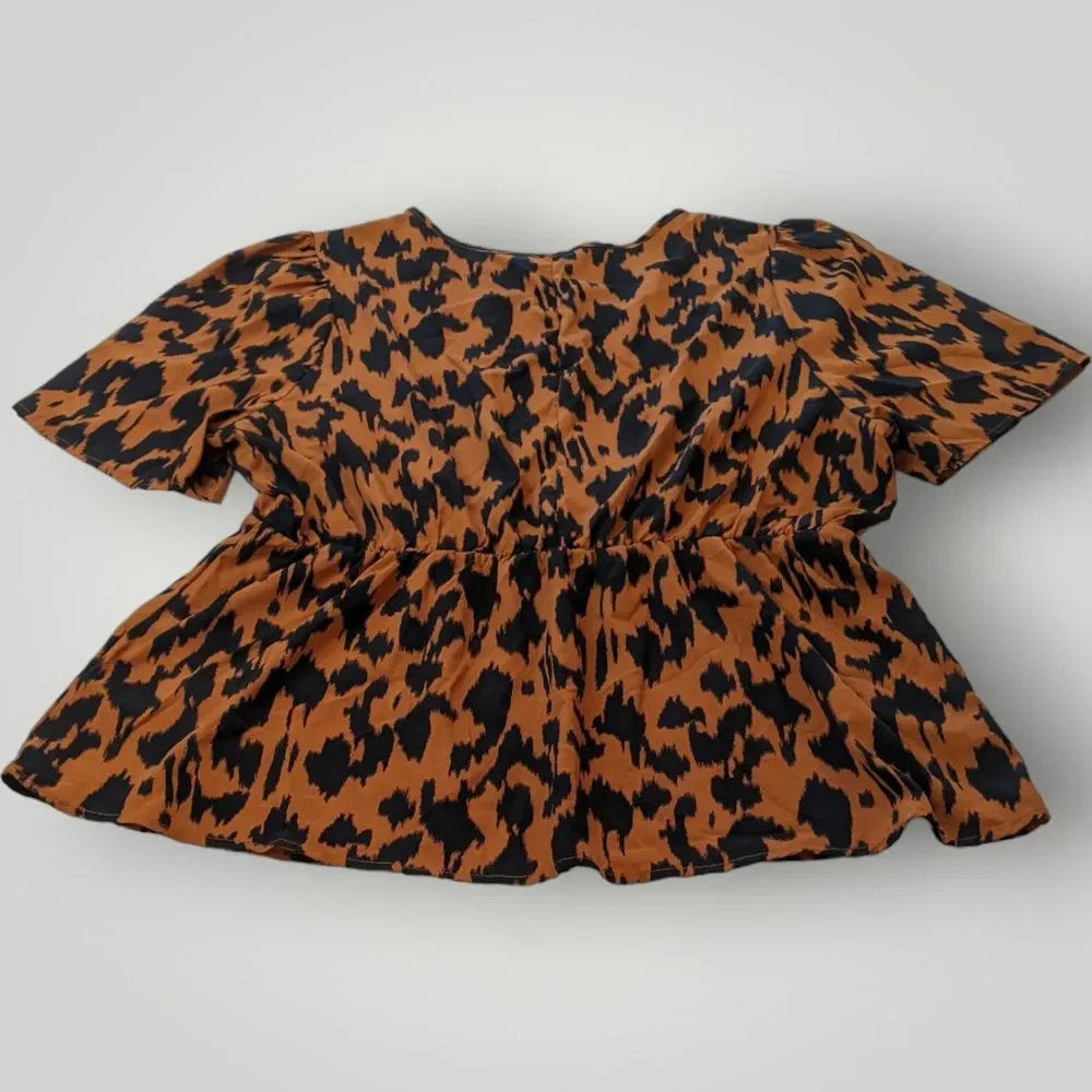 Shein CURVE Women's PLUS 3XL Leopard Print STRETCH Lightweight Blouse Top - Picture 11 of 13